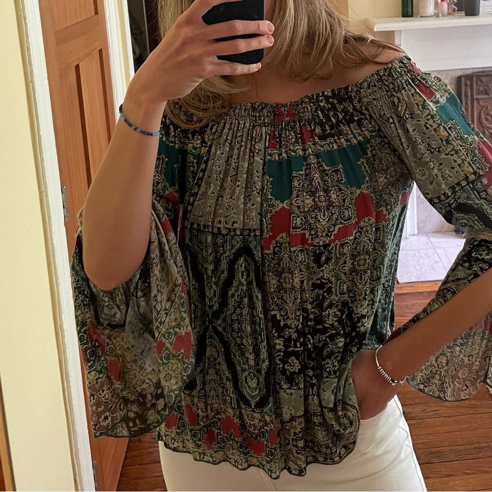 Off the shoulder patterned top